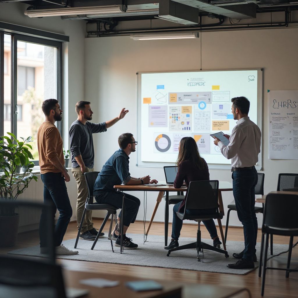 Team collaboration facilitated by coach