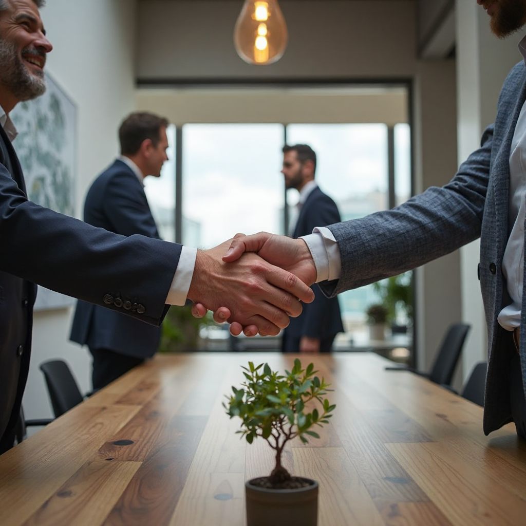Handshake between business professionals
