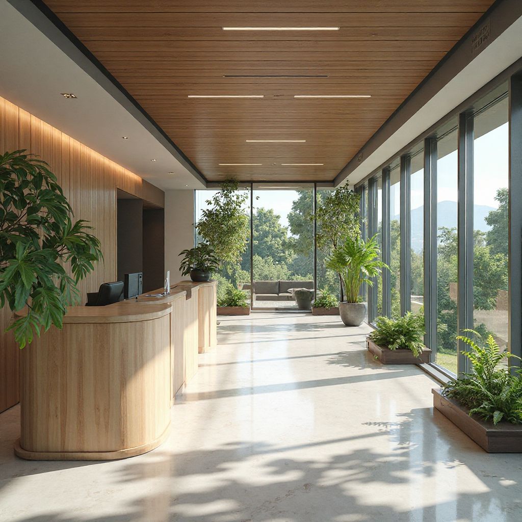 Modern eco-minimalist reception area